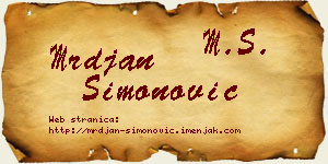 Mrđan Simonović vizit kartica